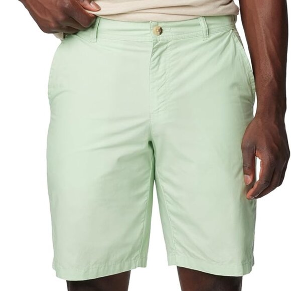 Columbia 30W Sage Leaf Green Washed Out Cotton Shorts - 8 inch inseam Never Worn - Picture 1 of 3